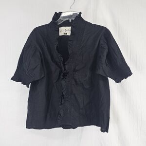 Black Ruffled Blouse